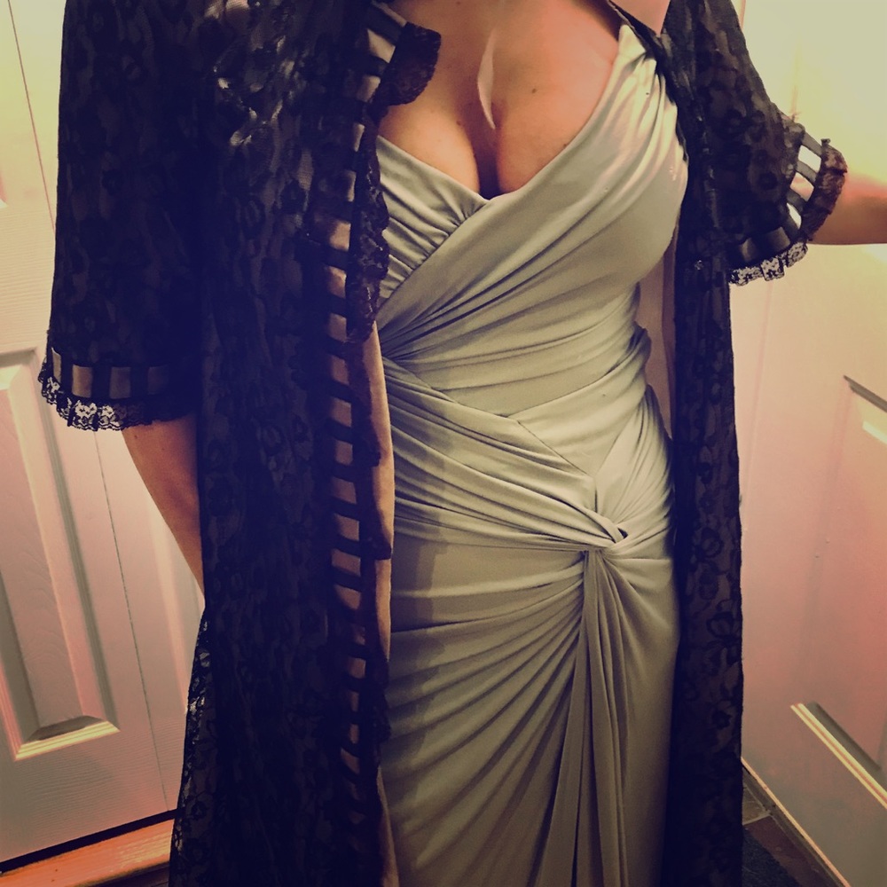 Vintage lace & silk housecoat